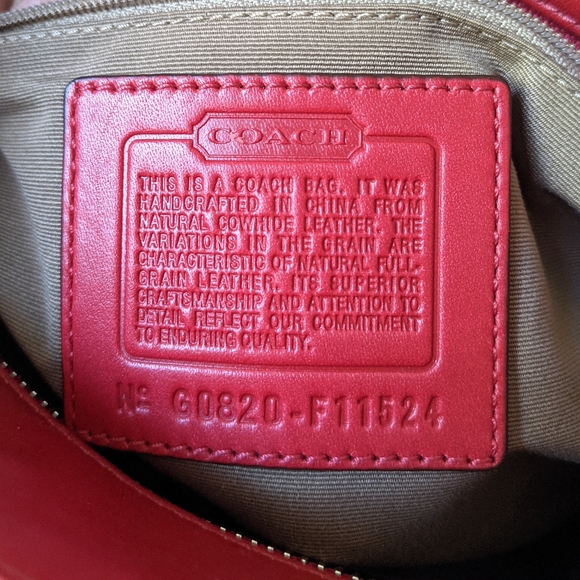 Coach Red Leather Gallery Lunch Shopper Tote - Picture 13 of 13